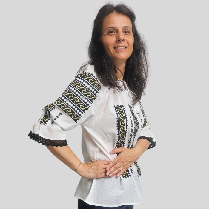 Ie damă Nectaria broderie neagra si aurie [3]