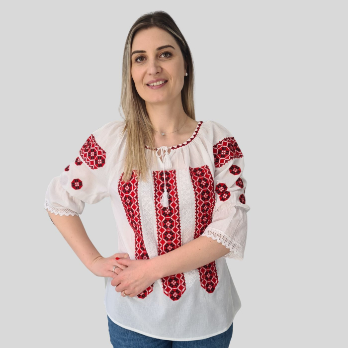 Ie damă Marcela broderie roșie [3]