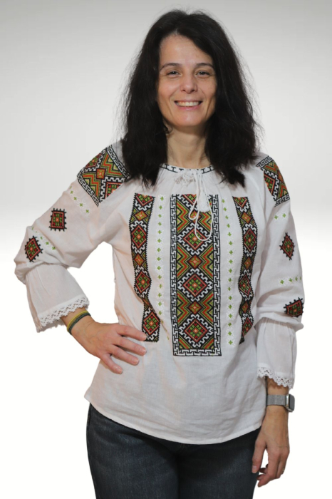 Ie damă Paraschevi broderie kaki maneca lunga [2]