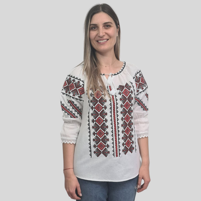 Ie damă Lavinia broderie rosu si negru [2]