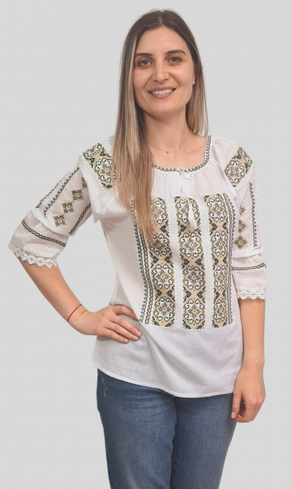 Ie damă Romanita broderie verde [1]