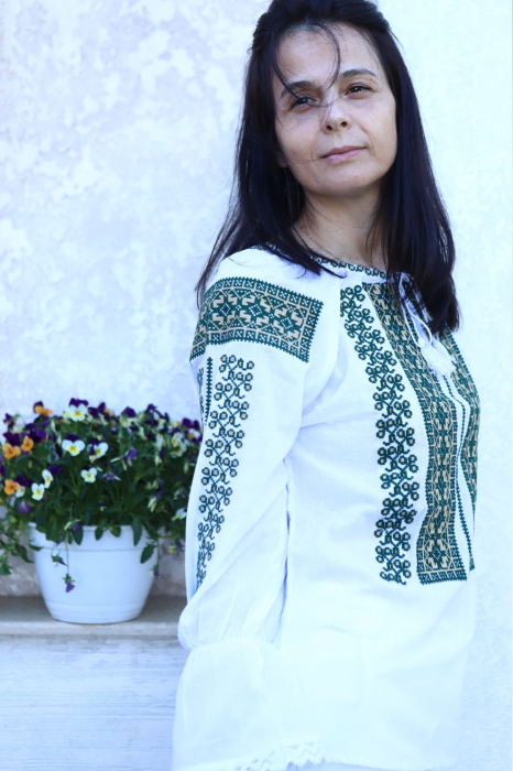 Ie damă Monalisa broderie verde [4]