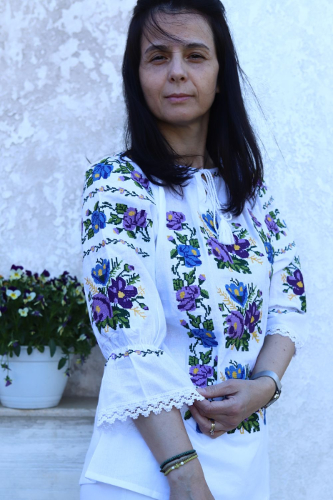 Ie damă Abigail broderie mov [3]