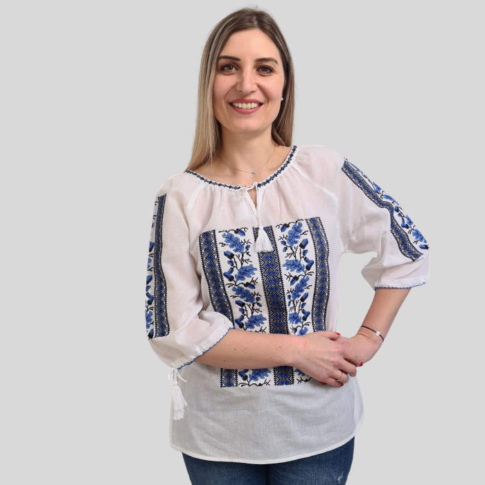 Ie damă Viorica broderie albastră [3]