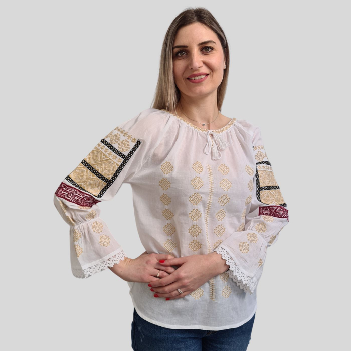 Ie damă Zoe broderie bej [3]