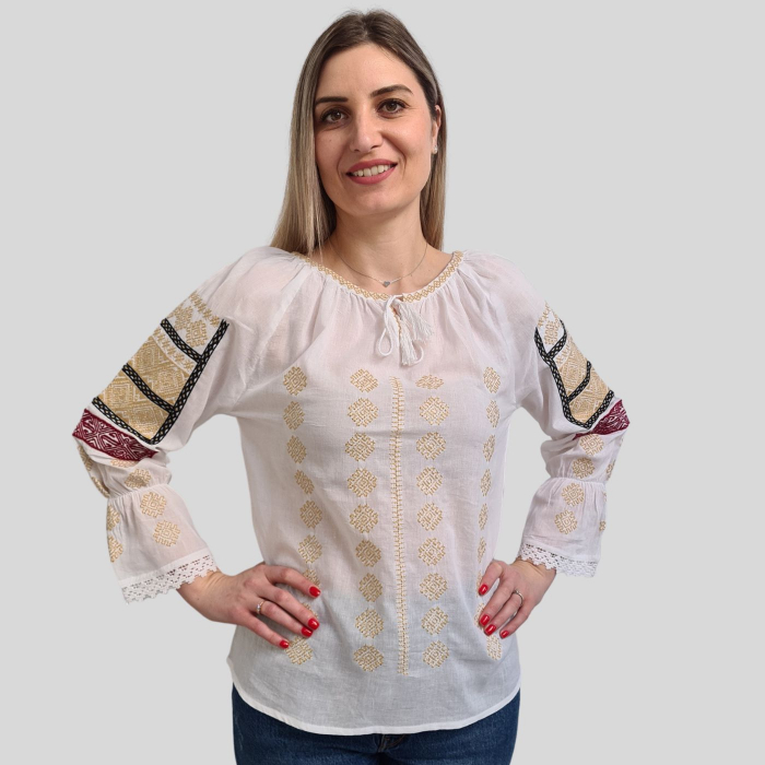 Ie damă Zoe broderie bej [2]