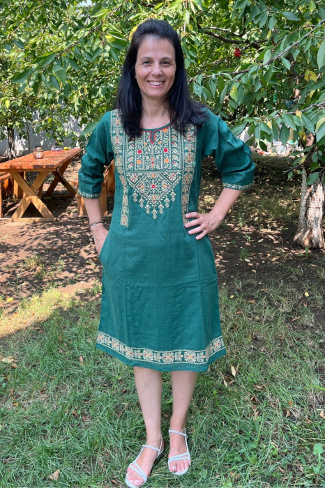Rochie damă Roxana culoarea verde mărimi mari [1]