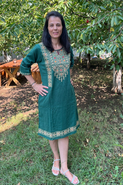 Rochie damă Roxana culoarea verde mărimi mari [3]