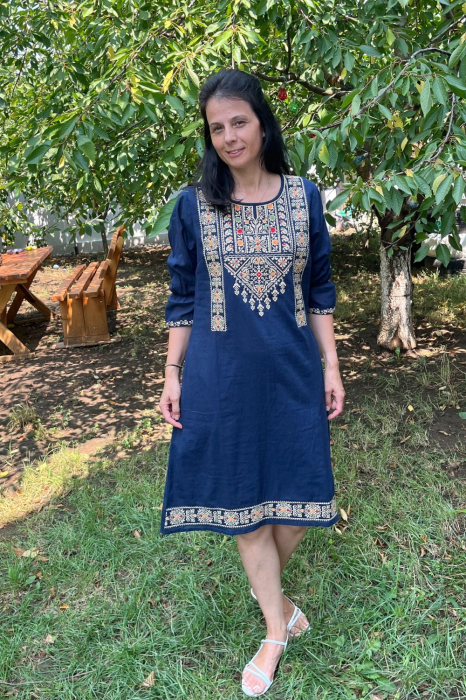Rochie damă Roxana culoarea bleumarin mărimi mari [3]