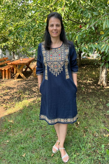Rochie damă Roxana culoarea bleumarin mărimi mari [2]