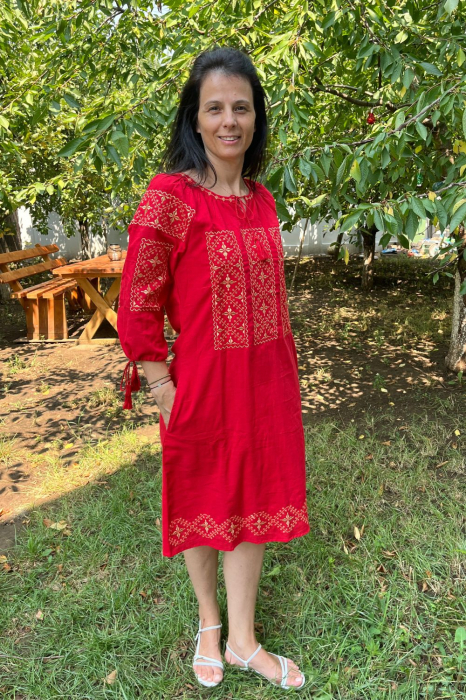 Rochie damă Valeria roșie mărimi mari [2]