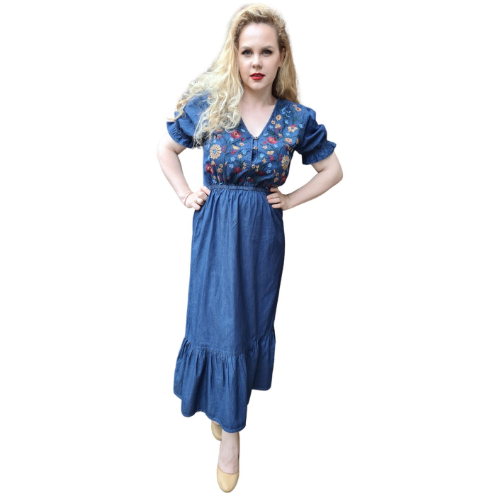 Rochie denim lungă Ana [3]