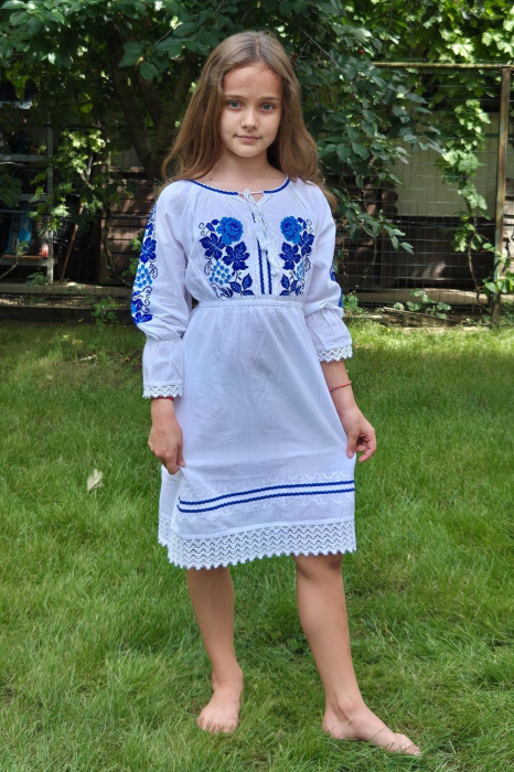 Rochie fete Carla broderie albastră [3]