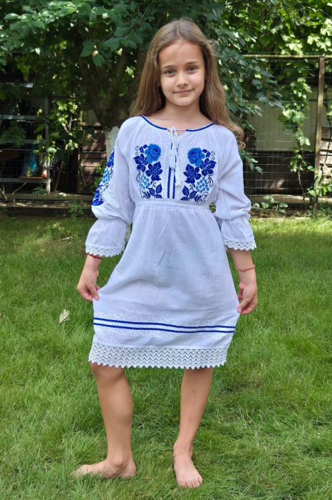 Rochie fete Carla broderie albastră [2]
