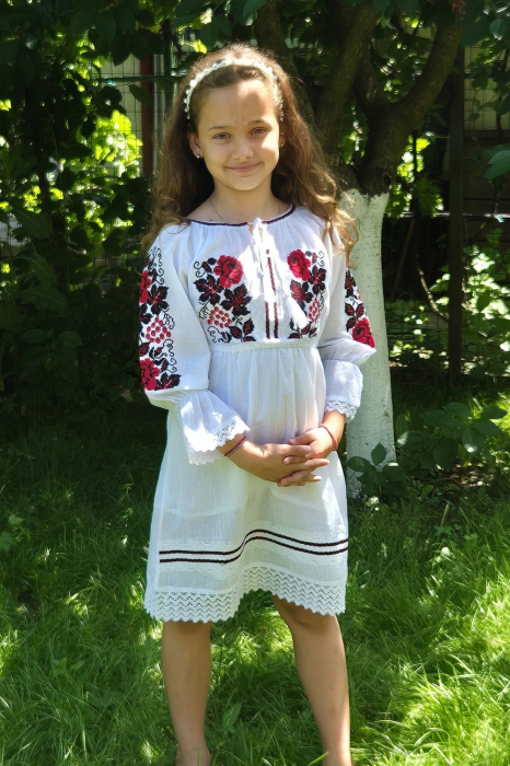 Rochie fete Carla broderie roșie [2]