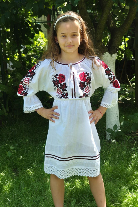 Rochie fete Carla broderie roșie [3]