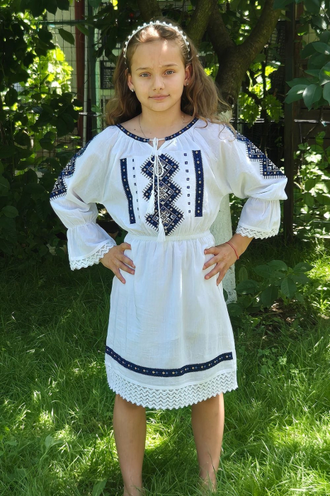 Rochie fete Rebeca broderie albastră [2]