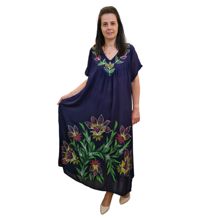 Rochie lungă vâscoză Ioana bleumarin [3]