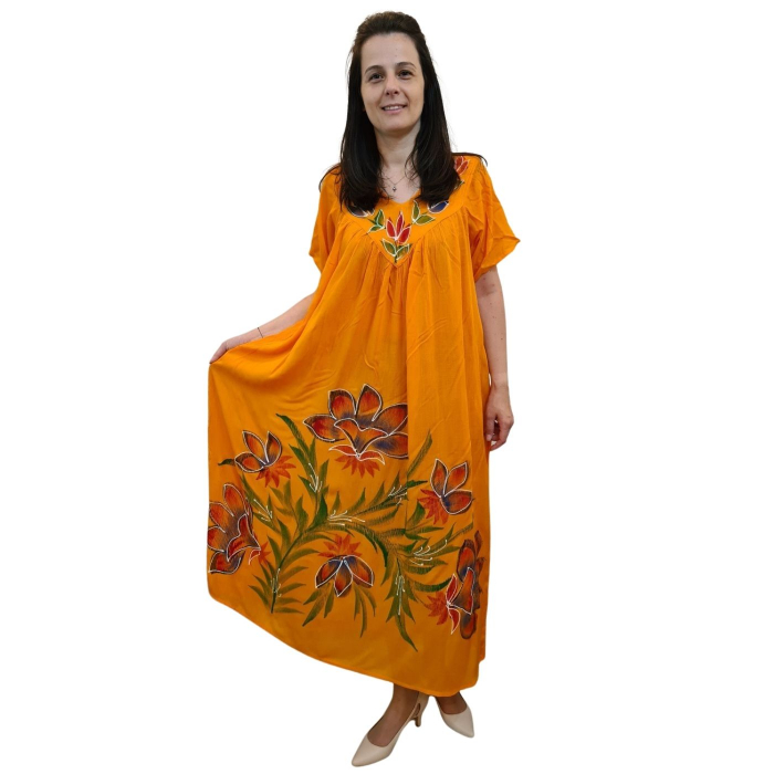 Rochie lungă vâscoză Ioana portocaliu [3]