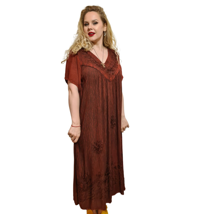Rochie lungă vâscoză Stela vișiniu [2]