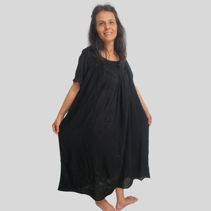 Rochie lungă vâscoză Stela neagră [2]