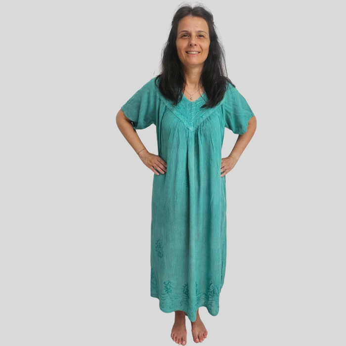 Rochie lungă vâscoză Stela turcoaz [3]