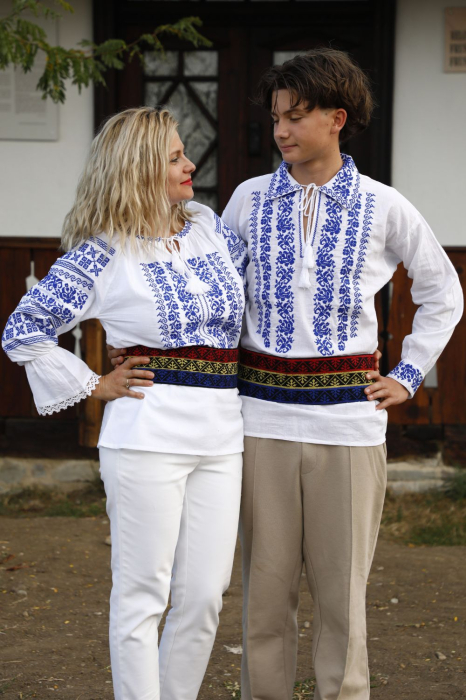 Set cuplu Amza si Ana broderie albastra [3]