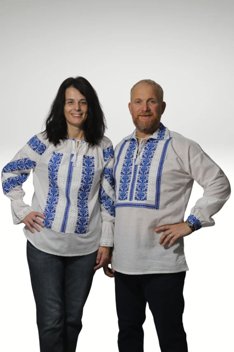 Set cuplu Pinufie si Pinufia broderie albastra [2]