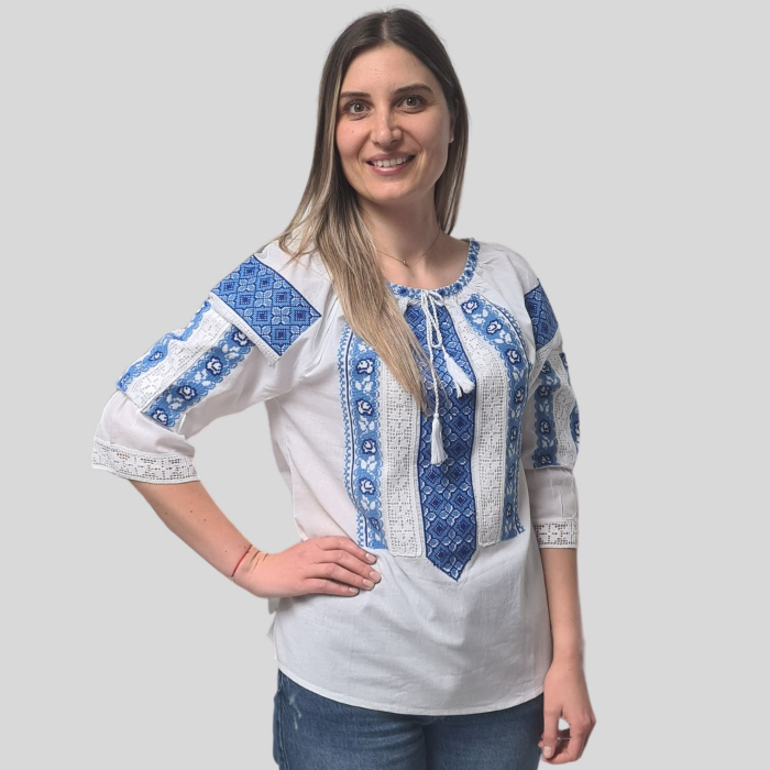Set familie Eladie si Ruxandra broderie albastra [2]