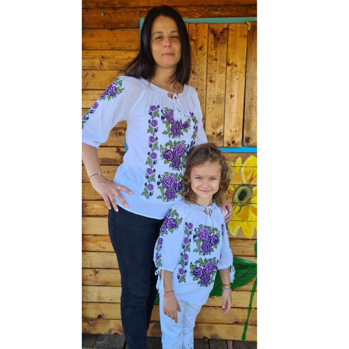 Set mama-fiica Hristina broderie mov [2]