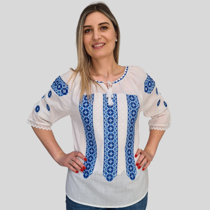 Set mamă-tată-fiu Marcel broderie albastră [2]