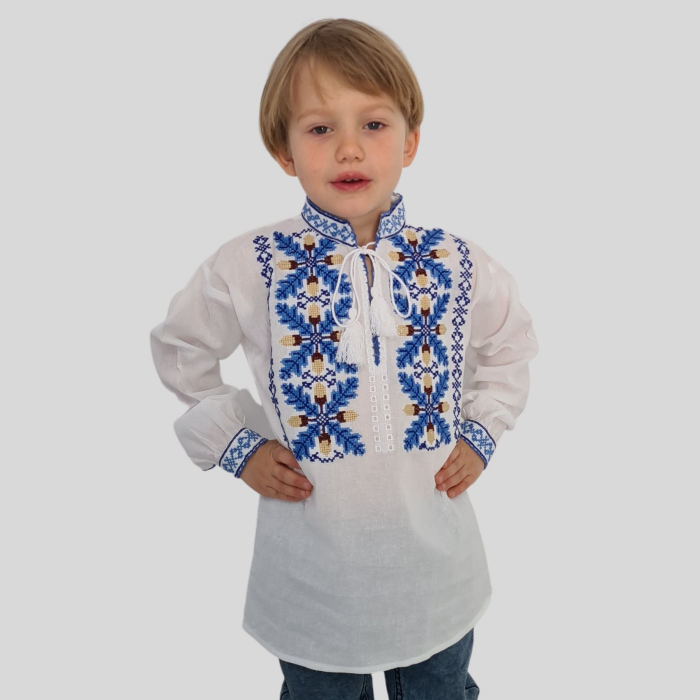 Set mamă-tată-fiu Paraschiv broderie albastră [4]