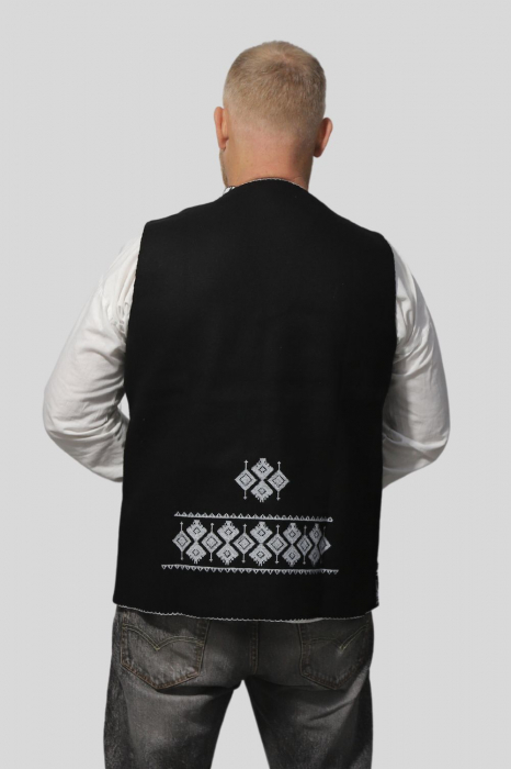 Vestă bărbați Traian broderie albă [3]