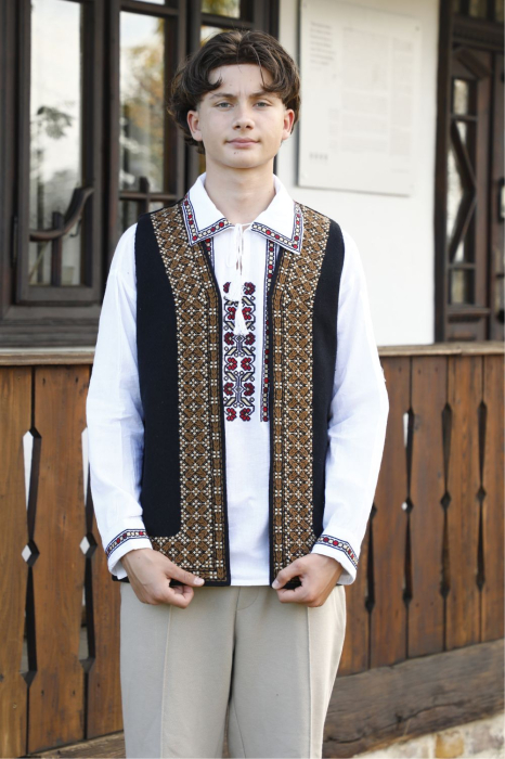 Vestă bărbați  romburi regale maro [3]