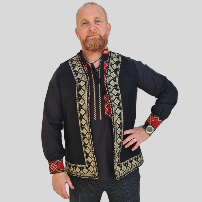 Vestă bărbați Traian broderie bej [3]