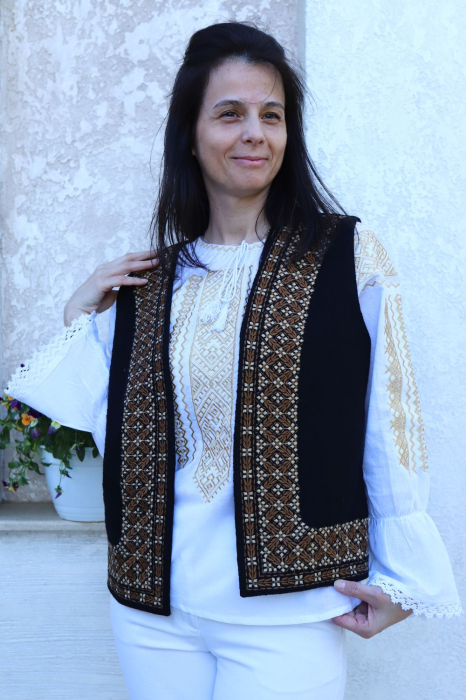 Vestă damă Bela broderie maro [4]