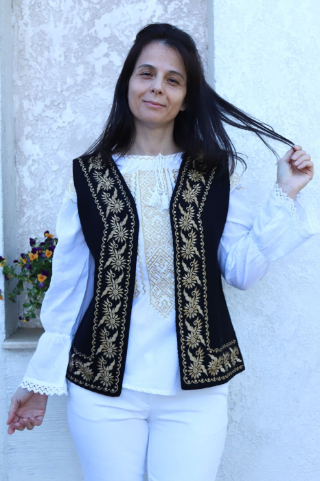 Vestă damă Dora broderie bej [3]