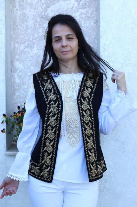 Vestă damă Dora broderie bej [4]