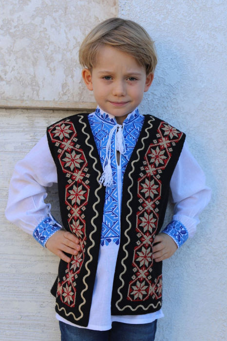 Vesta traditionala copii Matei broderie roșie [2]