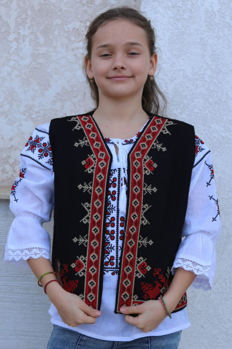 Vesta traditionala copii Mavra broderie rosie [2]