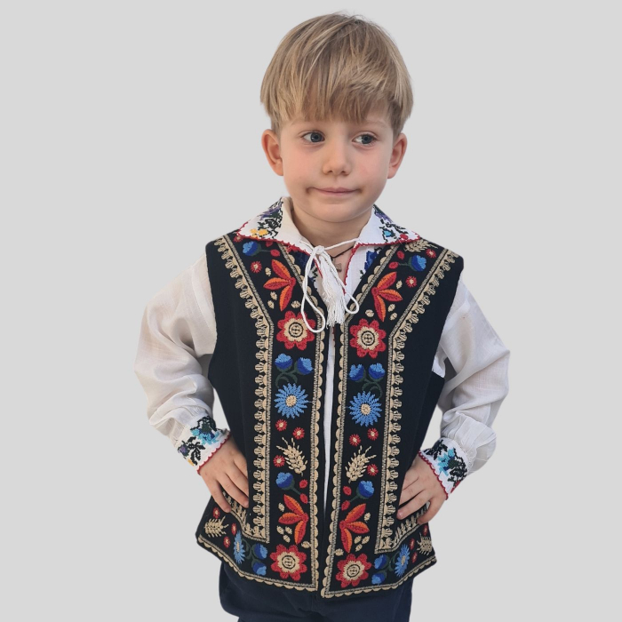 Vesta traditionala copii broderie spic [6]