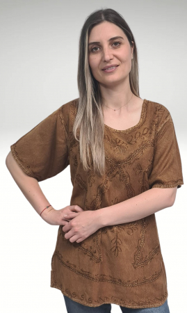 Bluza vascoza Stela culoare bej [1]