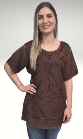 Bluza vascoza Stela culoare maro [2]