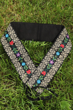 Dama - Brau traditional "Flori de primavara" broderie bej