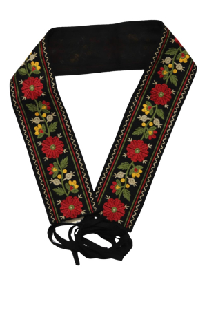 Dama - Brâu traditional flori de toamna rosu
