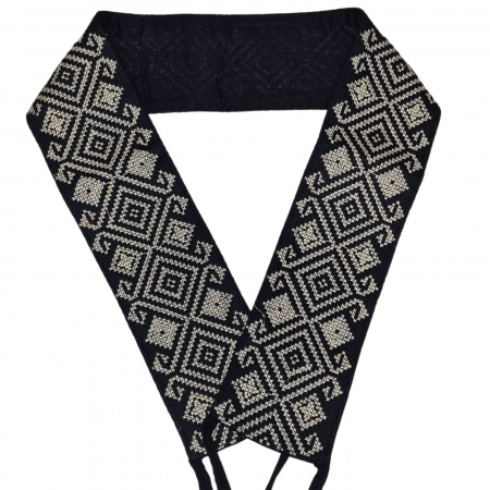 brauri - Brâu tradițional romb broderie bej