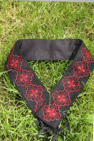 Dama - Brau traditional "Stele de gheata" broderie rosie