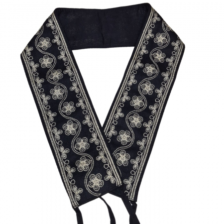 Barbati - Brâu tradițional floare broderie bej