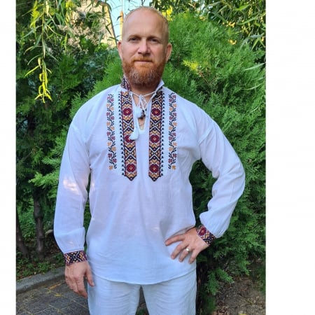 camasi traditionale - Cămașă tradițională Samuel broderie grena