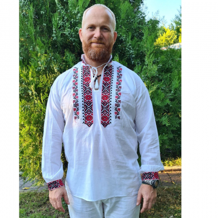 camasi traditionale - Cămașă tradițională Samuel broderie rosie